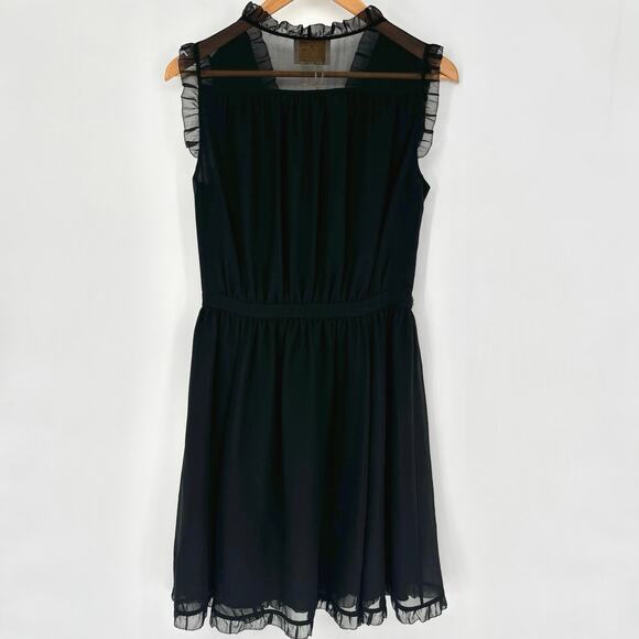 NWT Kate Spade Black Chiffon Embellished Mini Dress Size 6 - Picture 10 of 12